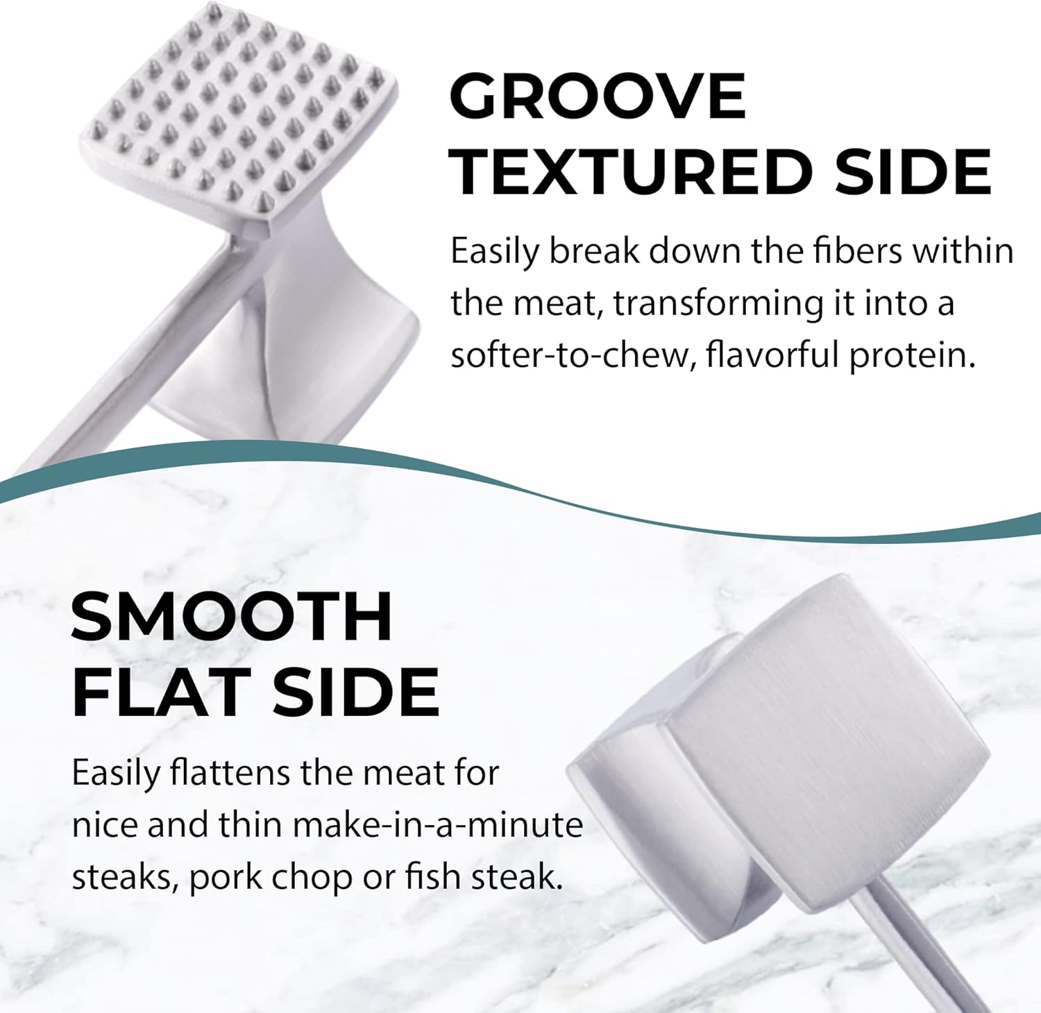 Meat Tenderizer Hammer with Comfortable-Grip Handle